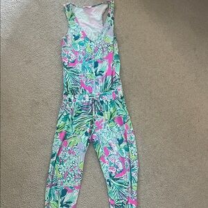 Lilly pulitzer Pink and Green bright jumpsuit